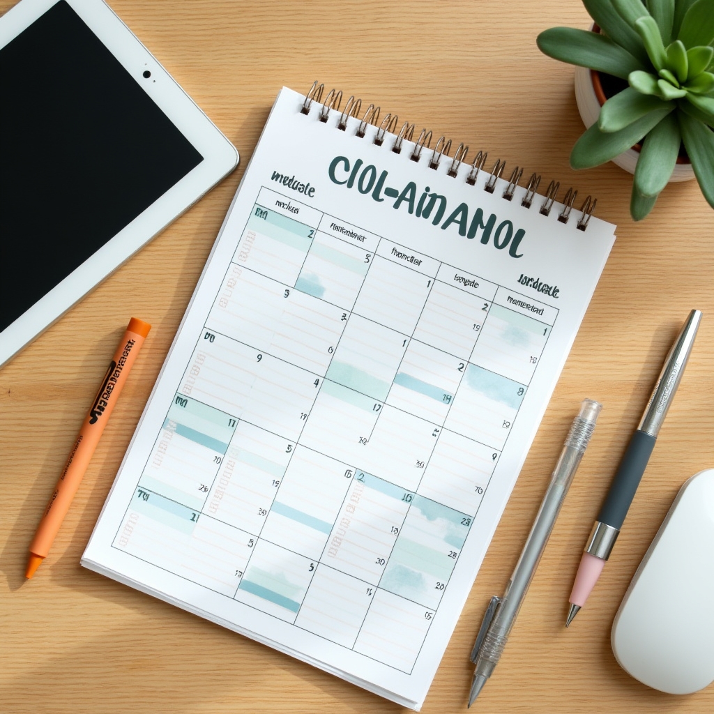 Calendario con piano di interventi di pulizia programmati per un ufficio
